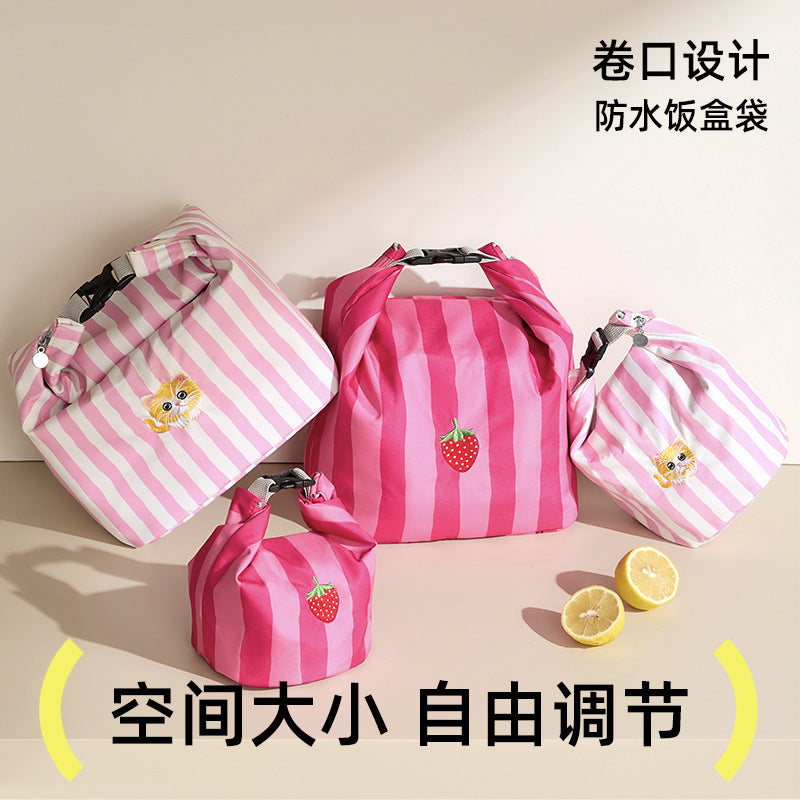 Cartoon Insulated Lunch Bag for Women, Portable Thermal Bento Tote for Work and School