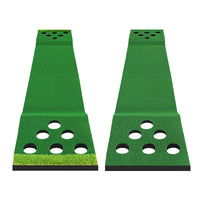 Indoor Golf Putting Green with 12 Holes, 0.6x3m Double-Sided Practice Mat