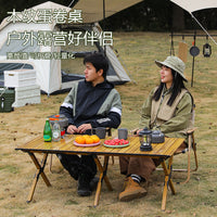 Portable Aluminum Alloy Roll-Up Camping Table for Outdoor BBQ & Travel