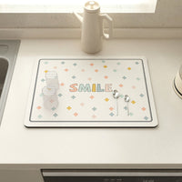 Kitchen Silicone Dish Drying Mat Heat Resistant Absorbent Table Mat Waterproof Oil-Proof Anti-Scald Easy Clean