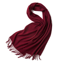 Mongolian 100% Lambswool Scarf for Autumn/Winter - Thick Solid Color Fashion Shawl