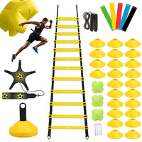 Agility Ladder Training Set with Cones and Discs for Kids' Taekwondo and Soccer Training