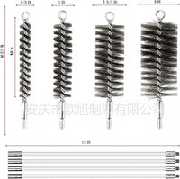 M8 Chimney Cleaning Brush Kit with Extendable Nylon Rods and Steel Wire Brush for Pipe Polishing