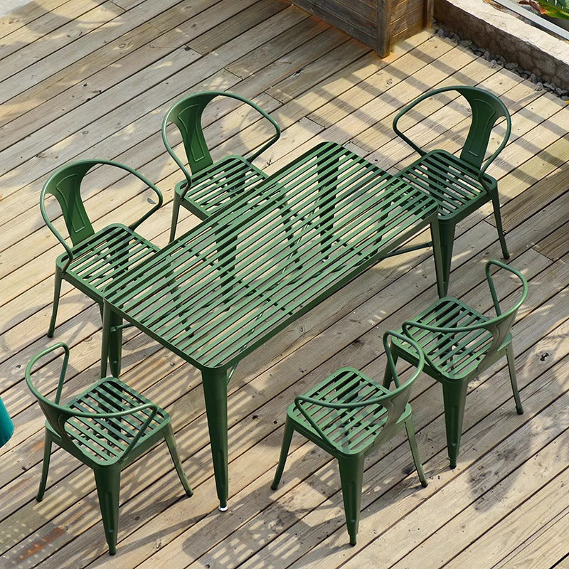 Outdoor Patio Simple Open-Air Table and Chair Set Combination Balcony Small Table and Chairs Wrought Iron Modern Leisure Furniture