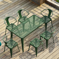 Outdoor Patio Simple Open-Air Table and Chair Set Combination Balcony Small Table and Chairs Wrought Iron Modern Leisure Furniture