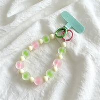 Dopamine Beaded Phone Lanyard with Wrist Strap and Keychain for Bags