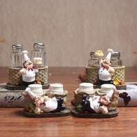 Creative Resin Chef Figurine for Kitchen & Restaurant Decor, Vintage Miniature Model Ornament
