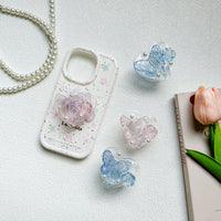 3D Rose Butterfly Pearl Heart Phone Grip Stand for Desk