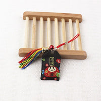 Japanese Daruma Omamori Lucky Charm Keychain for Bags and Phones