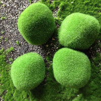 Artificial Flocked Moss Stones for Micro Landscape & Green Wall Decor