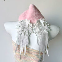 Handmade Angel Wing Embroidered Plush Lolita Scarf