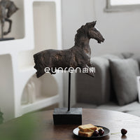 Wabi-Sabi Abstract Horse Sculpture Modern Creative Ornament for Home Decor