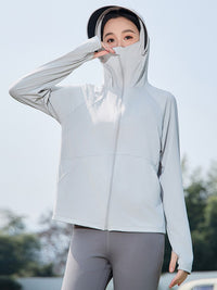 Women's Summer UV Protection Ice Silk Sunscreen Jacket with Detachable Brim