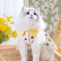 Pet Dog Sunflower Floral Dress Vest for Small Dogs Summer Thin Bichon Teddy Pomeranian Puppy
