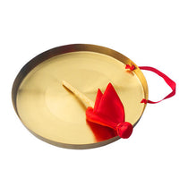 Copper Gong Set with Mallet for Performances, Warning, and Musical Instruments