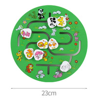 Wooden Maze Puzzle Board Game for Kids - Early Education Number, Letter, Animal, Fruit Recognition