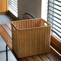 Handwoven Imitation Rattan Storage Basket for Home and Office Organization