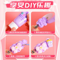 DIY Cream Glue Hair Clip & Mirror Comb Set with Storage Box