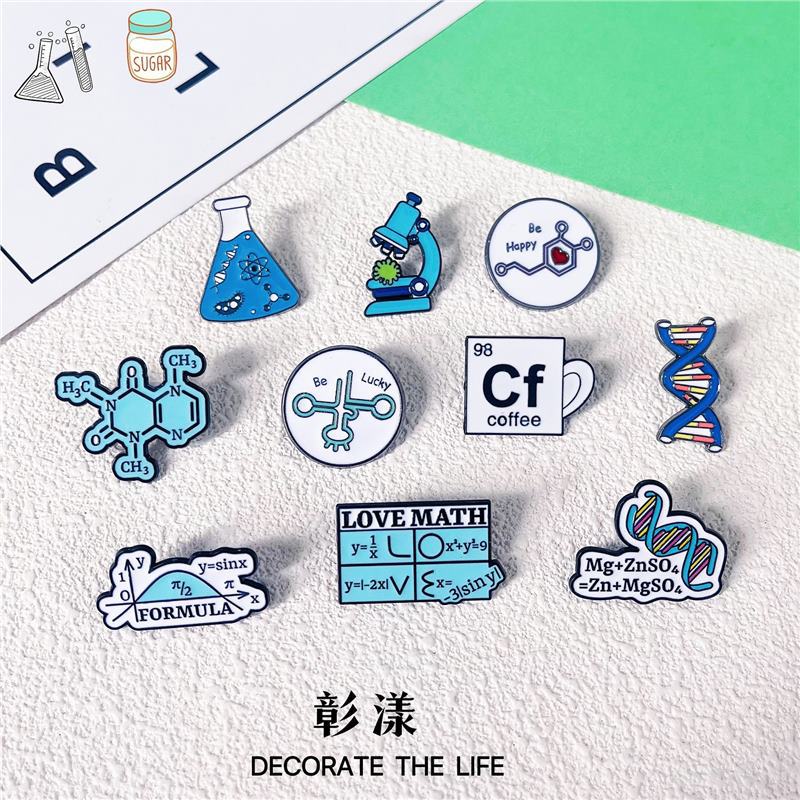 Science Element Math Physics Gene Enamel Pin for Backpacks and Apparel