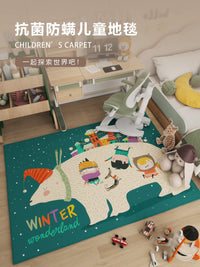 2026 New Kids Room Cartoon Animal Rug Non-Slip Floor Mat for Computer Chair Reading Area Bedside
