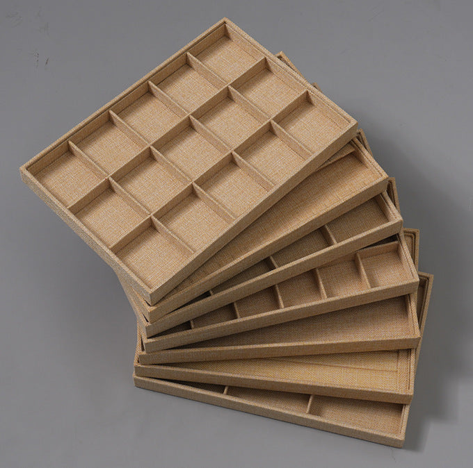 Linen Jewelry Display Tray for Necklaces, Rings, Pendants, Bracelets, and Earrings