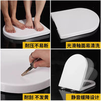 Urea-Formaldehyde Resin Toilet Seat Cover with Soft Close Hinge, V/U/O-Shape Universal Fit