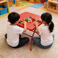 Portable 58cm Square Folding Table for Kids, Indoor/Outdoor Use, E0 Grade Plastic