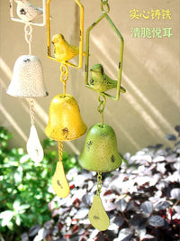 Outdoor Garden Decor Iron Art Hanging Bird Wind Chime Balcony Arrangement Door Hanging Cast Iron Wall Decoration