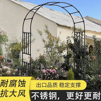 Stainless Steel Garden Arch Trellis for Climbing Plants, Outdoor Galvanized Iron Rose Archway