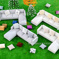 Miniature Corner Sofa for Architectural Models & Dollhouses, Sand Table Layouts