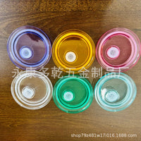 16oz 17oz Mason Jar Straw Lids, Macaron Color Plastic Leak-Proof Lids for Glass Cups