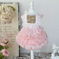 Pet Handmade Pink Glitter Tulle Dress for Cats and Dogs