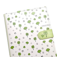Lucky Four-Leaf Clover A5 PU Loose-Leaf Notebook with Magnetic Buckle