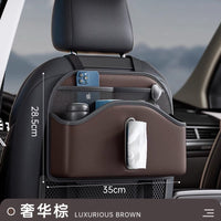Car Seat Back Tissue Box Holder with Multi-functional Storage Bag
