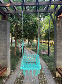 Indoor Outdoor Foldable Square Hanging Chair Swing Hammock for Balcony and Entertainment Farms