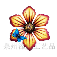 Iron Art Flower Wall Hanging Decor for Home and Garden