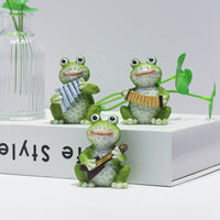 Frog Musician Garden Statues - Resin Animal Band Figurines for Outdoor & Indoor Decor
