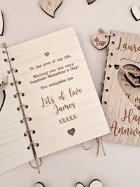 Personalized Carved Wooden Greeting Card for Valentine's Day, Birthday, Anniversary - Unique Gift for Couples