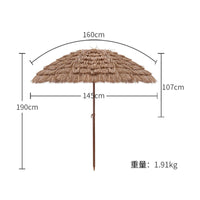Large Artificial Straw Beach Umbrella with Foldable Stand, Outdoor Sunshade for Patio and Garden