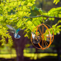 Outdoor Metal Hanging Hummingbird Feeder with Water Dispenser for Garden Patio