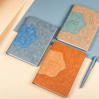 2027 Thickened Notebook with Contrast Leather Cover for Office and Journaling, Customizable Logo