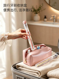 Portable Toothbrush Travel Case Transparent Dustproof Holder for Business Trips and Tourism