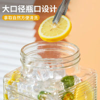Glass Cold Water Pitcher with Faucet for Refrigerator, Large Capacity Beverage Dispenser for Fruit Tea, Sealed Cold Drink Container