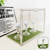 Acrylic Display Case for Golf Tennis Baseball Ping Pong Balls with Optional Bases & Turf