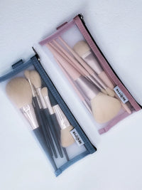 Lydia Portable Morandi Mesh Cosmetic Brush Bag Travel Makeup Organizer