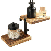 Wall Mounted Wooden Toilet Paper Holder with Iron Frame for Bathroom and Hotel