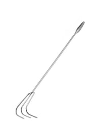 Extended Stainless Steel Hand Rake for Gardening and Clam Digging