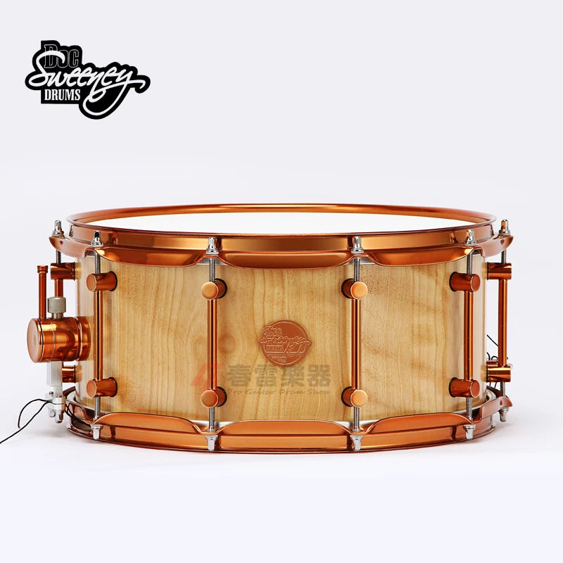 Doc Sweeney USA Handcrafted Flame Birch Stave Snare Drum 14x7 inch
