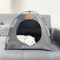 Foldable Pet Tent Bed for Cats and Small Dogs, Breathable Semi-Enclosed Outdoor Cat House