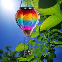 Solar Hot Air Balloon LED Flame Lantern for Garden and Patio Decor